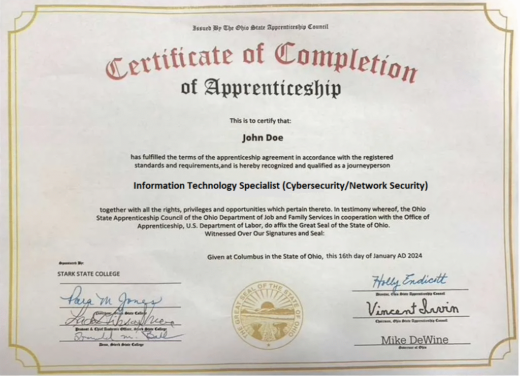 apprentice certificate